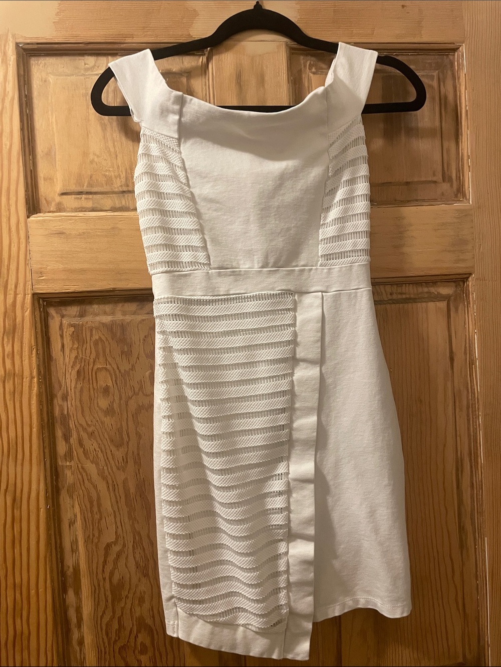 AKIRA Chicago Red Label White Textured Fit & Flare Mini Dress Size S